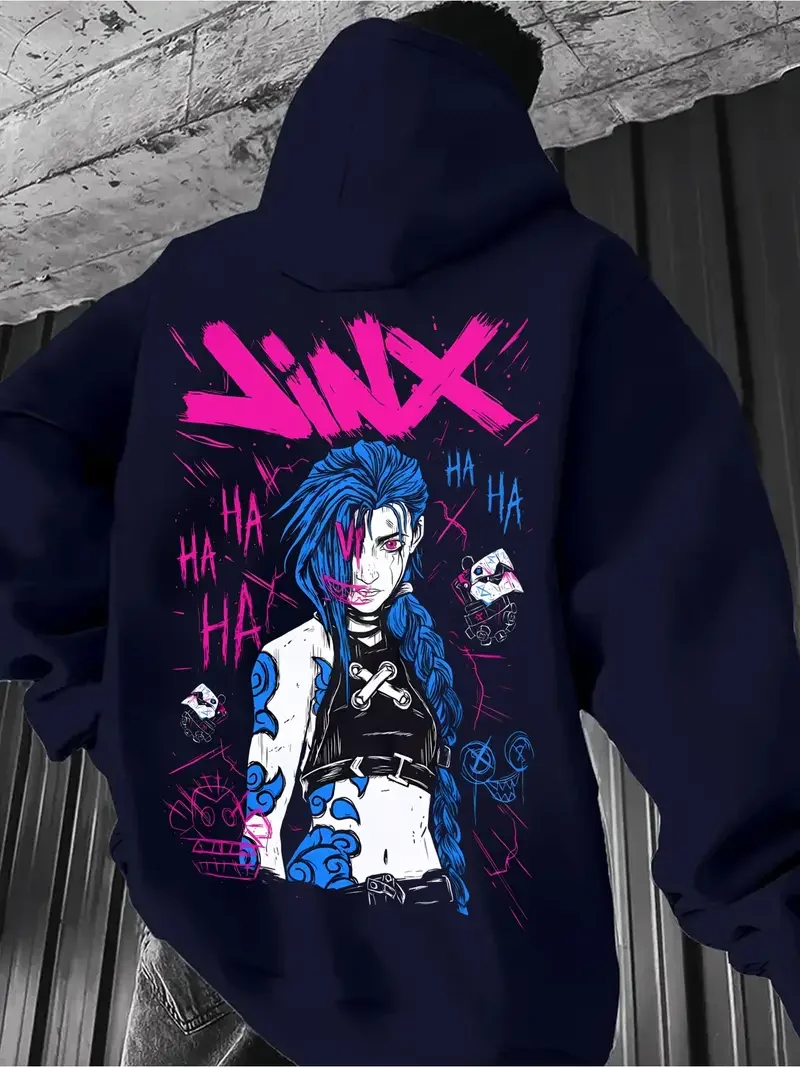 Anime Arcane League Jinx 3D Print Hoodies Men/Women Cartoon Tracksuit Sweatshirt Long Sleeve Kid Pullover zip up hoodie,fleece hoodies,print hoodies,solid color hoodies,paris print hoodies