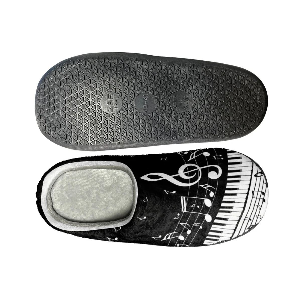 Music Notes Design Warm Winter House Slippers Casual Women Bedroom Cotton Slipper Comfortable Female Flats Floor Shoes Zapatos