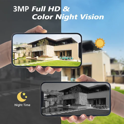 3MP 와이파이 배터리 태양 광 야외 보안 PTZ PIR 모션 감지 스포트라이트, 컬러 나이트 비전 CCTV 감시 사이렌 카메라 4