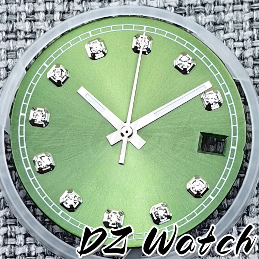 Sunburst Pink Gold Green Dial with Diamond Index and Date - Premium Automatic Watch Enhancement