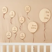 Baby Wooden Balloon Milestone 1-12 Month Card Toddler Commemorativenir Toys Newborn Photography Accessories Props Birthing Gifts 1