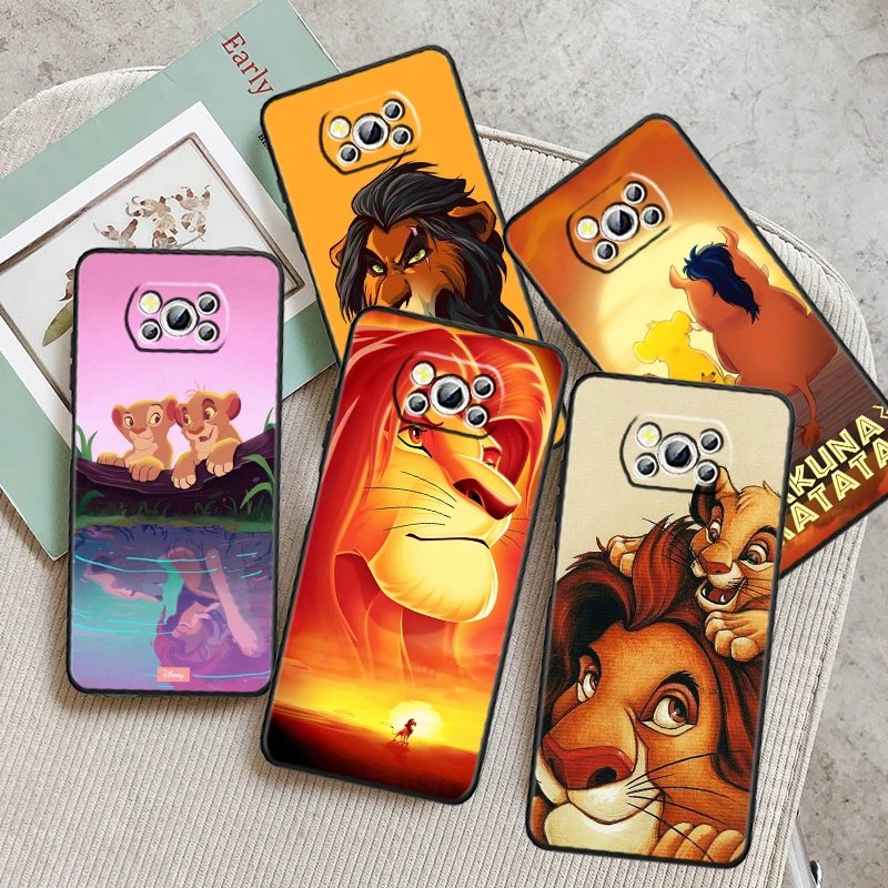 Disney The Lion King Per Xiaomi Mi Poco F5 F4 F3 F2 X5 X4 X3 M6 M5 M5S M4 M3 C40 Pro Gt Nfc 5G Custodia Nera Per Telefono