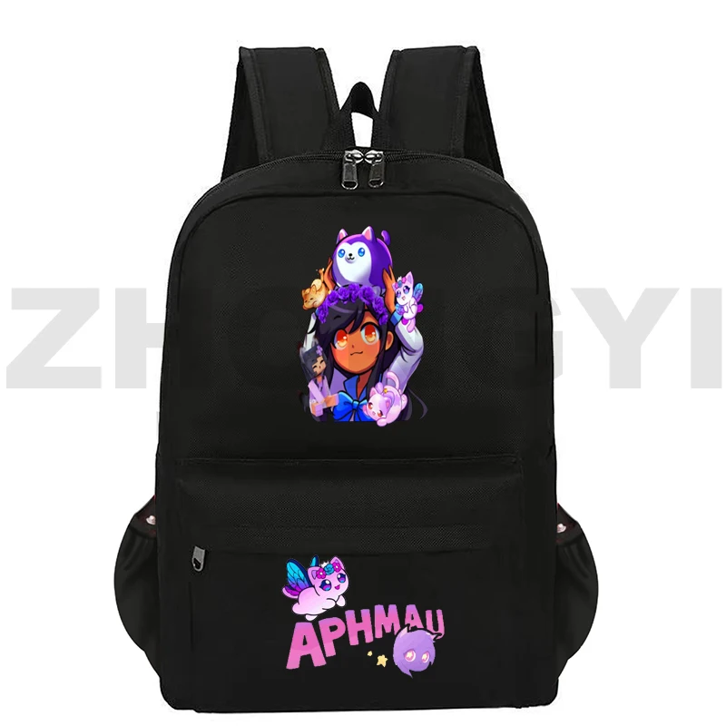

Student Anime Aphmau Game Backpacks Women Multifunctional Travel Sport Laptop Mochila Girls Kawaii Cartoon Print Pattern Bookbag