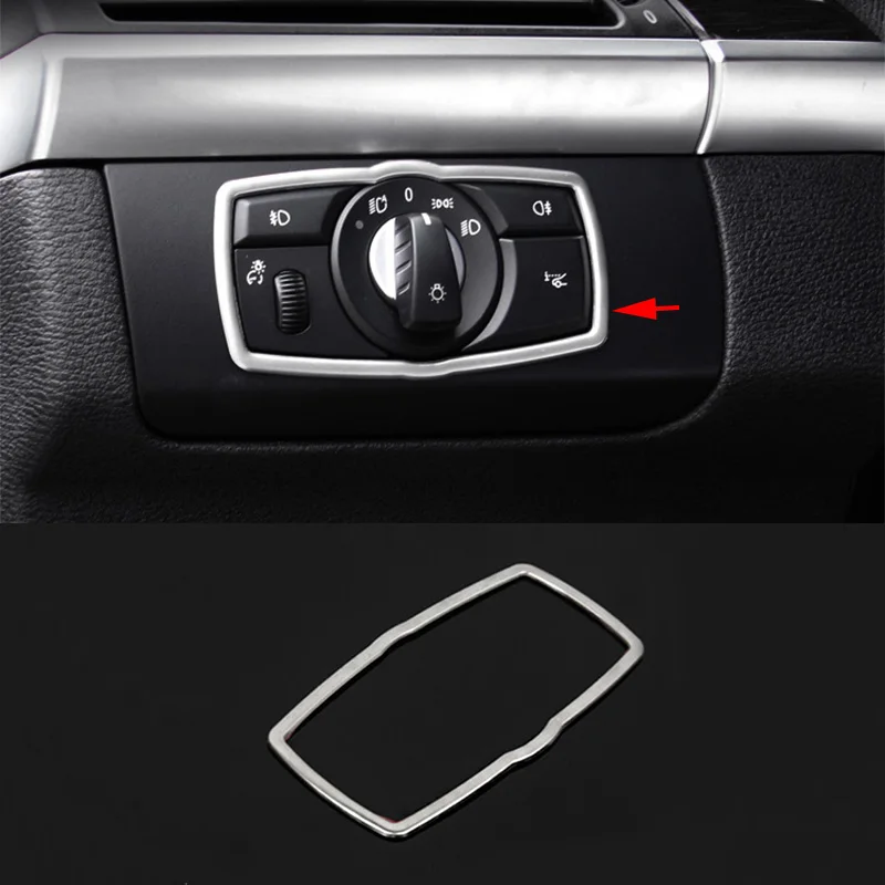 

Для BMW X5 X6 E71 E70 08-14 стальная внутренняя передняя фара переключатель света декоративная рамка отделка аксессуары для интерьера автомобиля