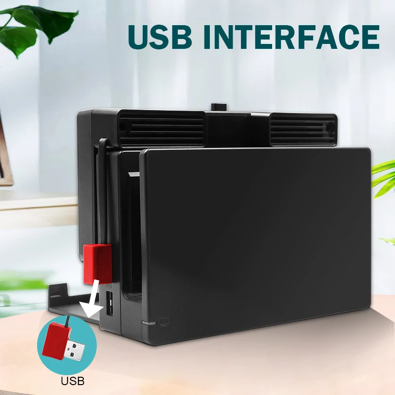 스위치 콘솔용 데이터 프로그 듀얼 팬 쿨링 스탠드 USB 전원 공급 효율적인 열 방출 기능이 있는 수직 도크