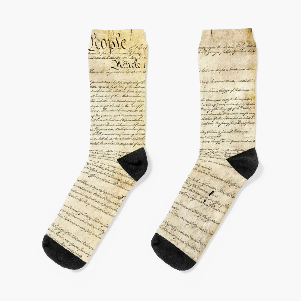 

Vintage United States Constitution Socks FASHION Rugby Socks Women's Men's