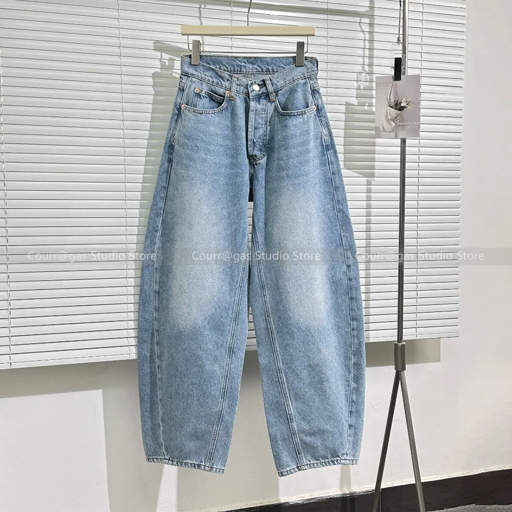 

2024 Summer new Machete jeans female high-waisted thin retro hundred loose wide-leg trousers