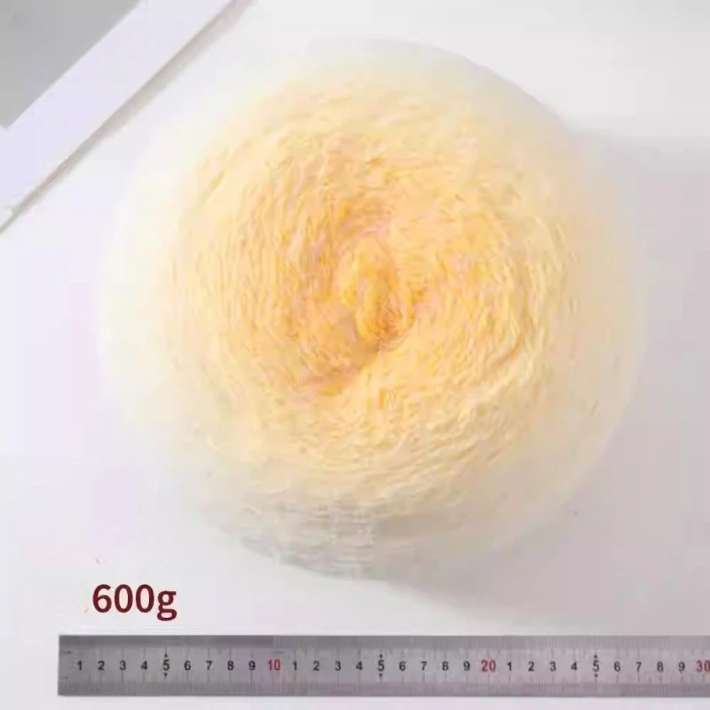 600g/볼 그라데이션 컬러 원사 플러시 아크릴 면사 손뜨개 담요 꽃다발 스웨터 숄 장갑 재료