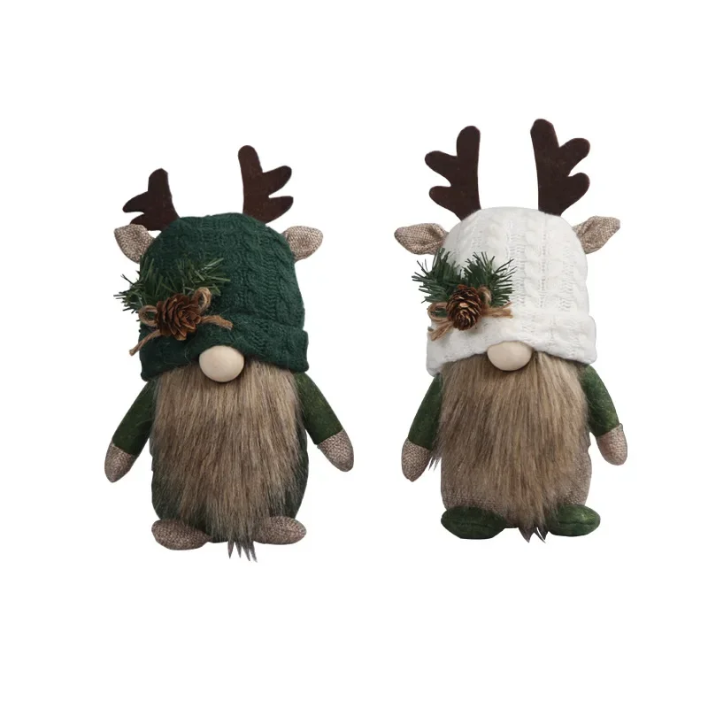 Cute Antlers Knitted Doll Window Decorations Holiday Forest Faceless Old Desktop Ornaments Identity V Plush plush toy plush doll