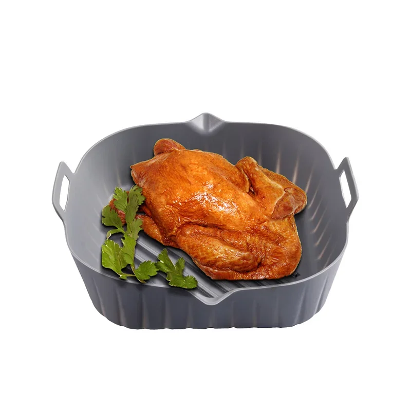 Air Fryer Tray for Air Fryer Liner Silicone Basket Reusable Oven Baking Tray Non-stick Pizza Grill Pan Kitchen Accessories air fryer liners air fryer accessories air fryer baking tray air fryer silicone tray air fryer basket