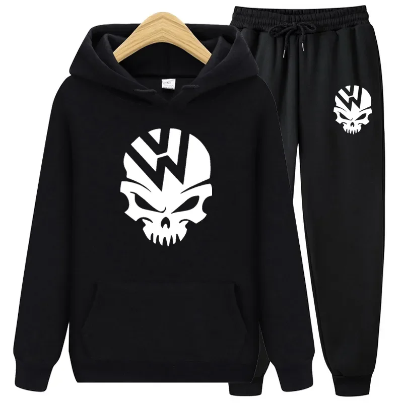 

Hot Sale Mens Tracksuit Suit Hoodies and Sweatpants High Quality Male Skull Print Casual Sports Jogging Set Autumn Sportswear