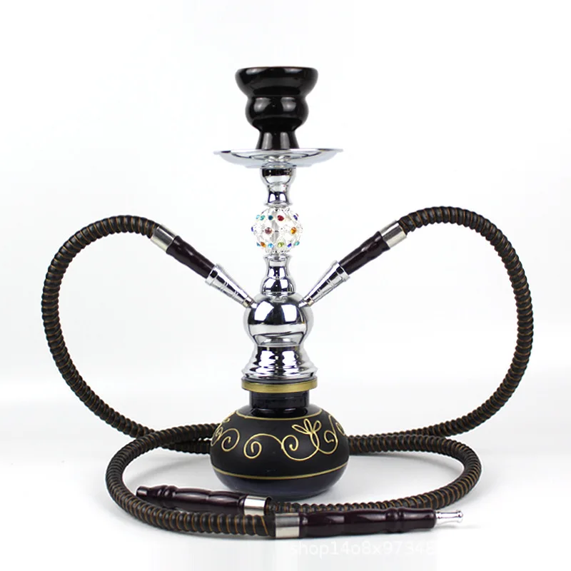 Double Tubes Shisha Hookah Glass Bottle Base Shisha Hookah High Quality For Bar Lounge Pipes