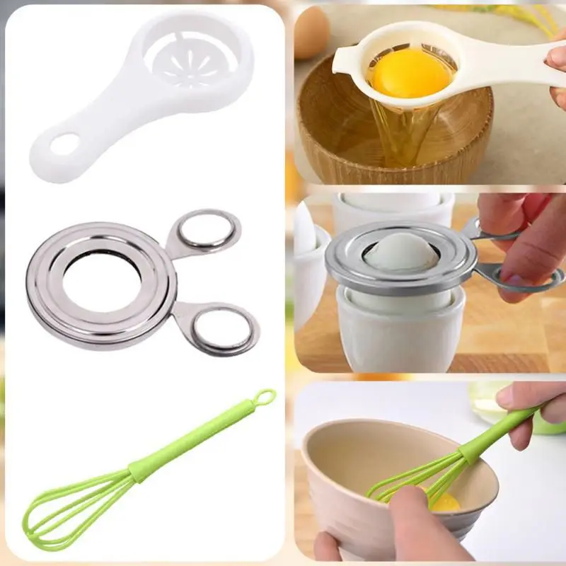 

1 Set Egg Yolk Separator Egg Divider Plastic Convenient Household Eggs Tool Egg Filter Cooking Baking Tool Kitchen Accessories