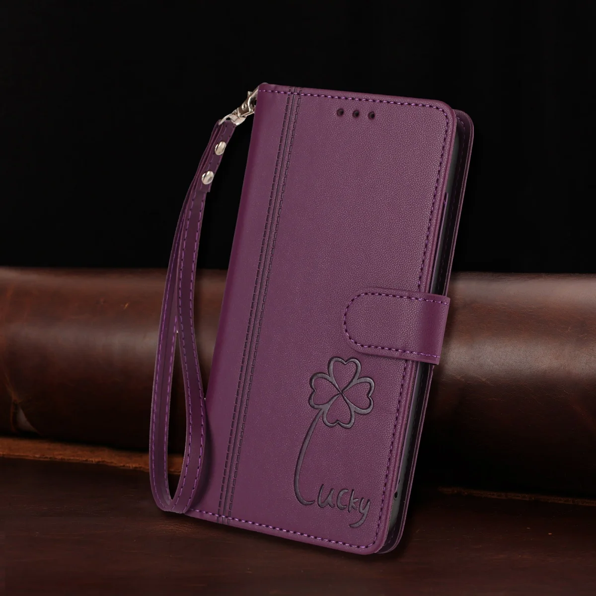 Luxurious Lucky Flower PU Leather Flip Wallet Case