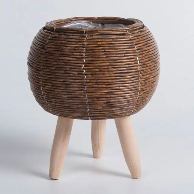 Fashion Rattan Woven Flower Pot with Removable Legs 5