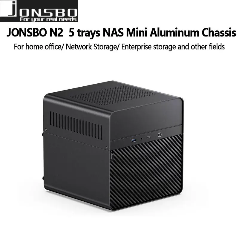 

JONSBO N2 Mini NAS Case ITX 5+1 Disk Mini Aluminum with Steel Plate CaseSupport 65mm CPU Cooler Integrated Upper Cover Removable