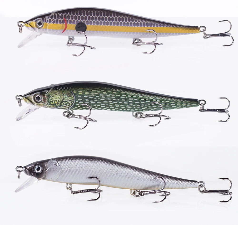 Hanlin 12 cm 13,5 g Bleistiftköder, lebensechte künstliche Swimbaits, schwimmender Hartplastikkörper, Minnow-Angelköder für Hechtbarsch-Gerät – Detail 10