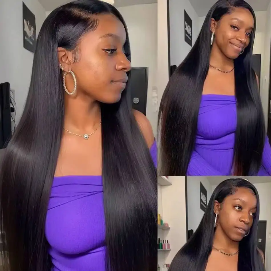 13x6 Straight 200 Density Transparent Lace Frontal Wig 48 50 52 Inches Lace Front Wig 13x4 Human Hair Brazilian Remy Women