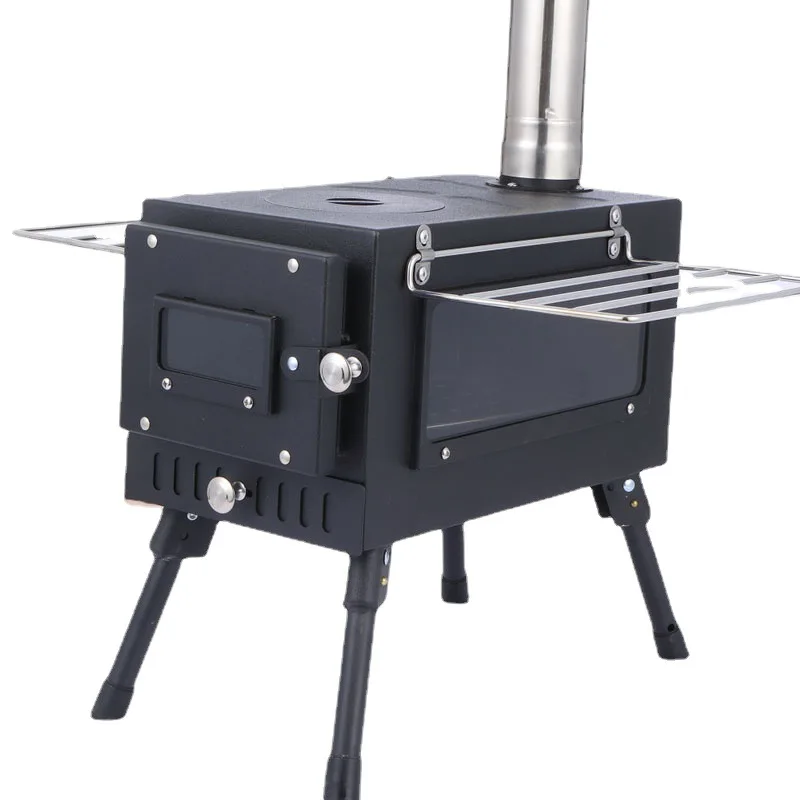 

Outdoor tent heating stove, smokeless firewood, portable folding and observable stove, multifunctional particle stove