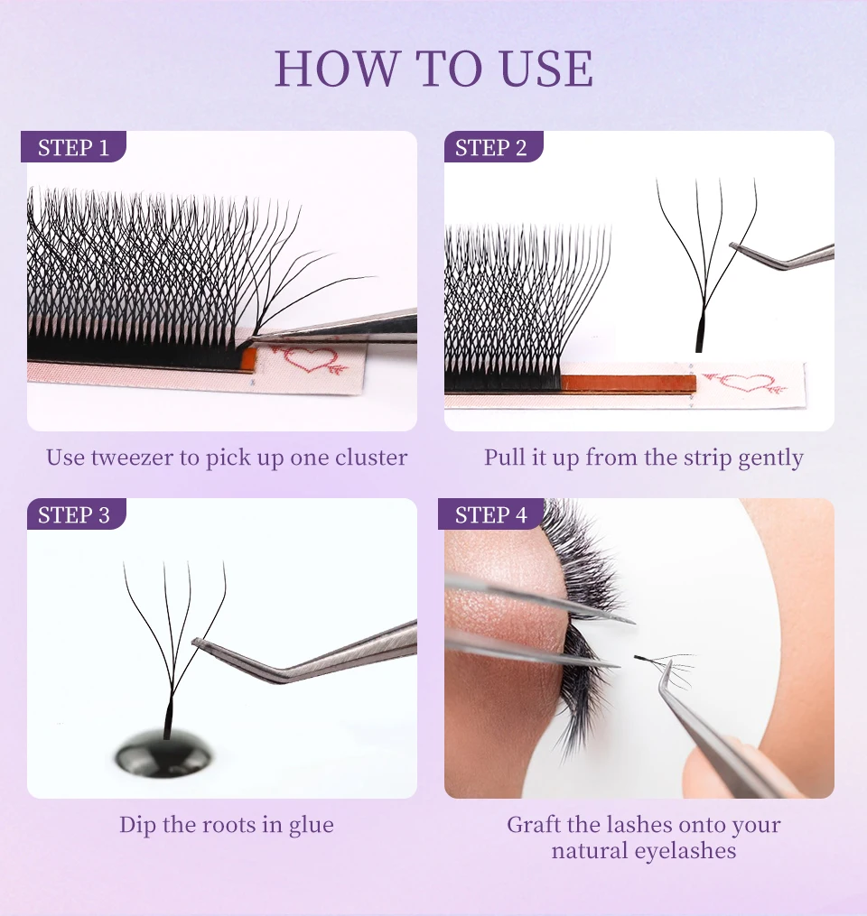 4D 3D YY Wimpern Schwarz Braun Weiche Einzelwimpern Y-Form Volumen-Wimpernverlängerung Doppelspitzen-Wimpern Cilios YY Großhandel – Detail 24