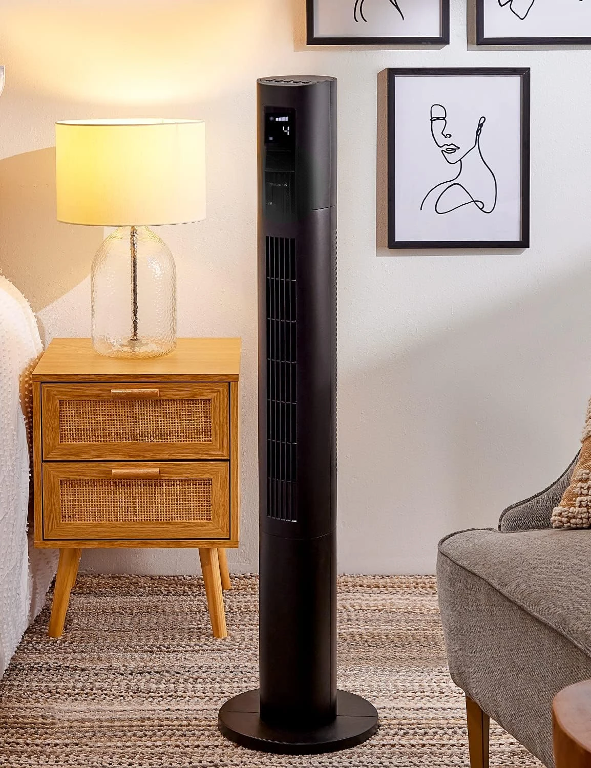 

STACK-N-CONNECT 45" Digital Fan, ClearRead Display, Bonus Storage Bag, 80° Oscillation, 4 Speeds, 4 Modes, 8-Hour Timer, H Fan