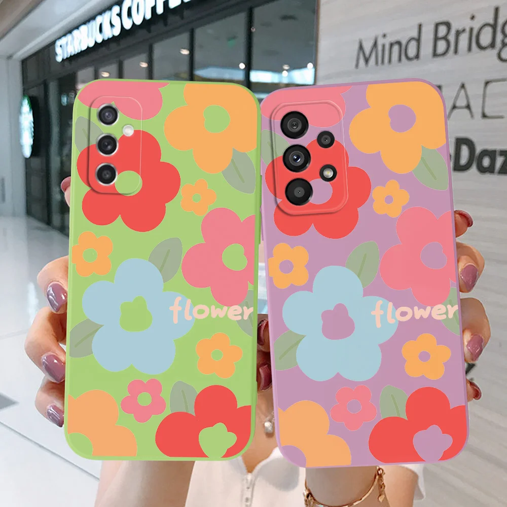 Custodia Per Samsung Galaxy A40 A42 A50 A7 2018 A70 Cover Per Telefono Soft Silicon Flower Girl