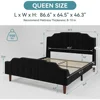 Queen Size Upholstered Velvet Bed Frame with Curved Vertical Wingback Headboard and Footboard,No Box Spring Needed,Easy Assembly 2