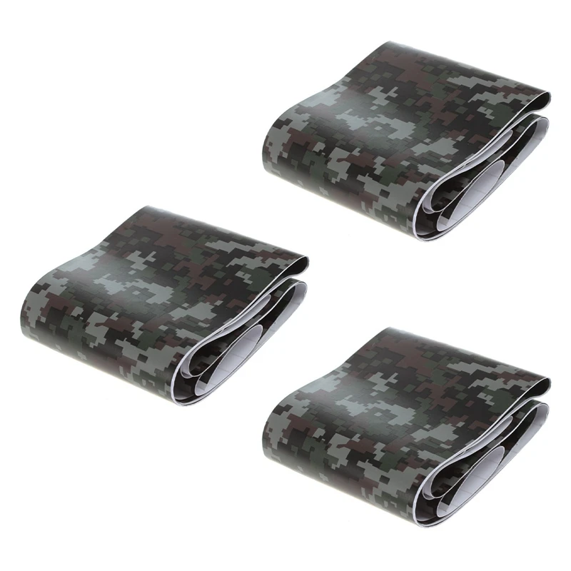 3 Roll Carbon Fiber Motorcycle PVC Vinyl Army Sticker CAMO Woodland Camouflage Black Digital 152X10cm |
