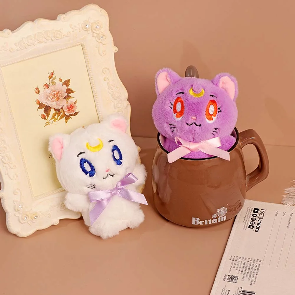 12CM Kawaii Anime Sailor Moon Luna Cat Plush Dolls Keychain Bag Pendant Toys Cartoon Pluche Doll Bag Ornaments Christmas Gifts