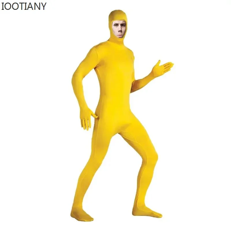 Origineel Verkleedkostuum For Heren Halloween Second Skin Spandex Bodysuit Jongens Effen Kleur Full Body Open Gezicht Unitard Zentai (Color : Gray, Size : Adults/3XL/190-200cm