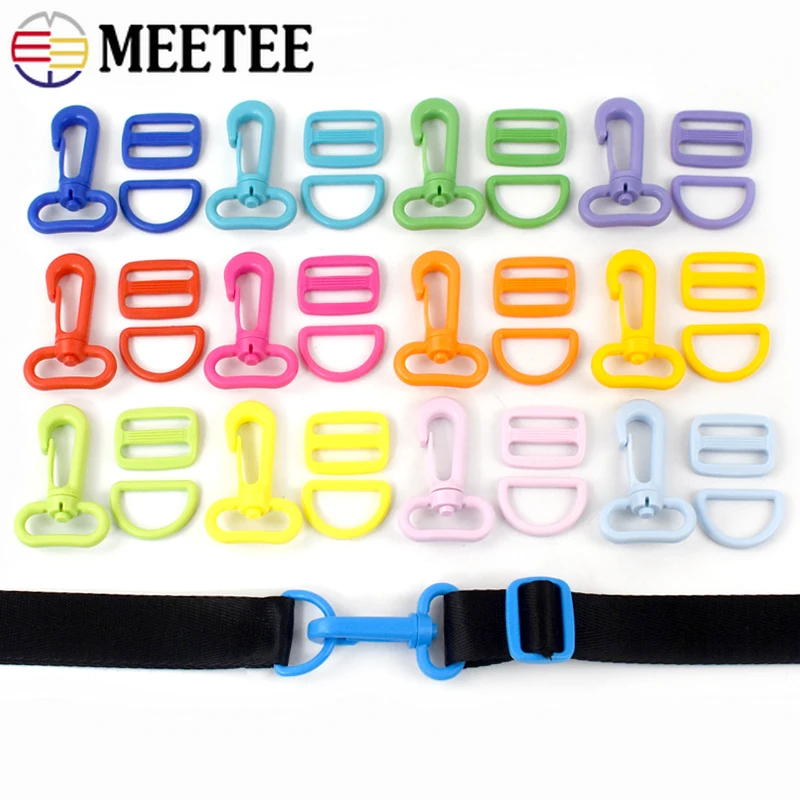 

5/10Sets 20/25mm Plastic Buckle Lobster Clasp Bag Strap Tri-Glide D Ring Adjust Hooks Webbing Connect Buckles DIY Accessories