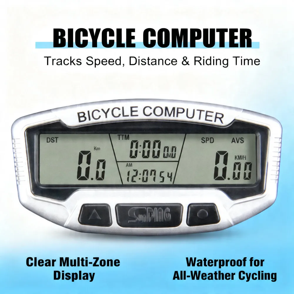 개선된 자전거 컴퓨터, 케이블이 있는 방수 자전거 속도계, 자동 백라이트, 자전거 카운터, 자전거 액세서리