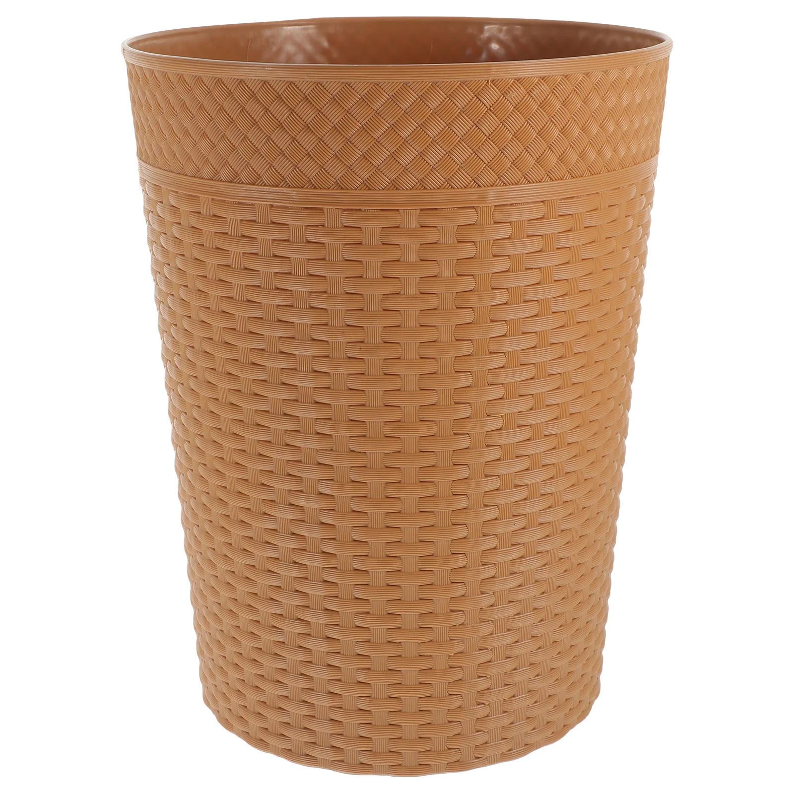 

Rattan-like Trash Can Plastic Bin Office Waste Bucket Household Garbage Bathroom Rubbish