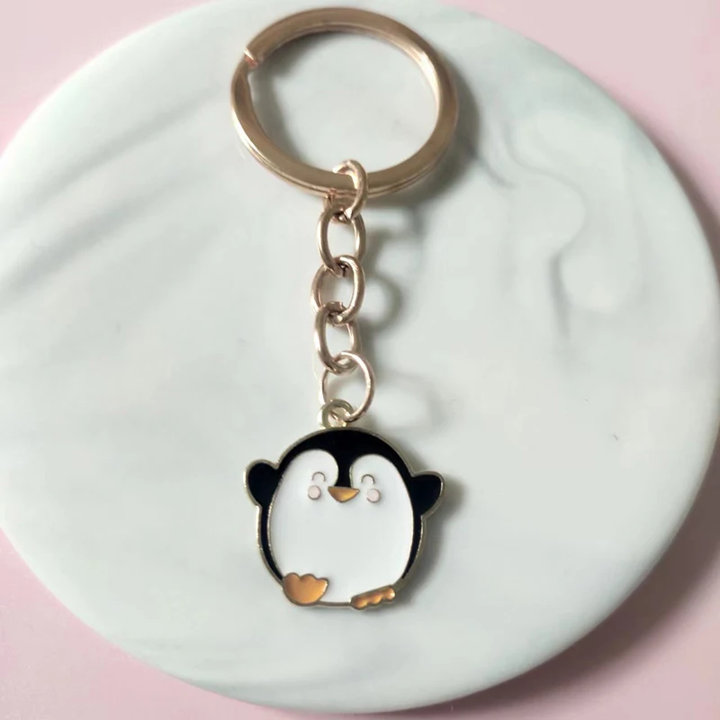

Cute Penguin Keychain Enamel Keychain Alloy Animal Keychain Handbag Cute Fat Penguin Accessories Car Hanging Jewelry Handmade