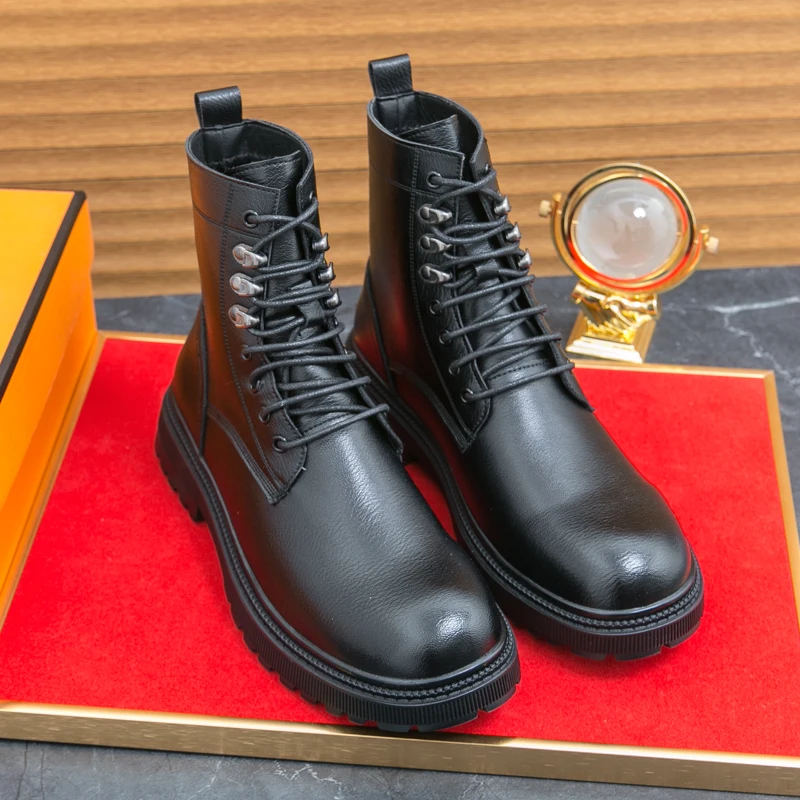 Leather Boots For Man Genuine Leather Big Size Boots High Quality Designer Formal Casual Fashion Business