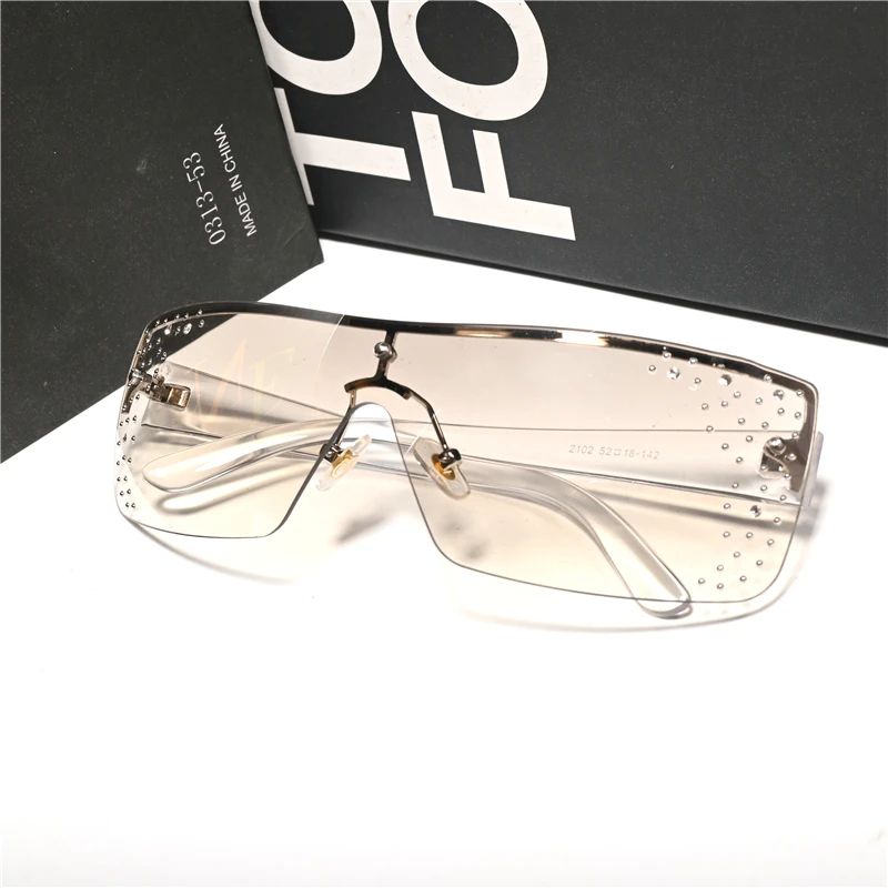 Damskie okulary przeciwsłoneczne modne okulary słoneczne dla kobiet jednoczęściowe okulary luksusowy design antyrefleksyjny UV400
