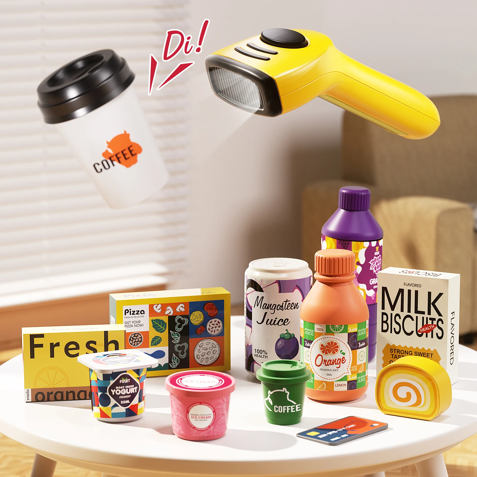 Children's Supermarket Radio Toy Vending Machine Baby Puzzle Play Home Girl 3-6 Years Old 3