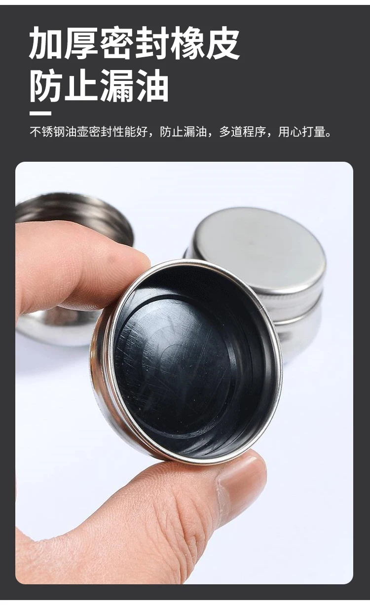 Edelstahl Single/Double Dipper Palette Cup Ölbehälter Farbe Megilp Turpentine Solvent Container mit Schraubverschluss Art.-Nr – Detail 5