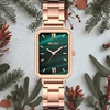 Women's Fashion Square Green Classic Wrist Retro Small Wristwatch Casual Quartz Watch For Lady 1