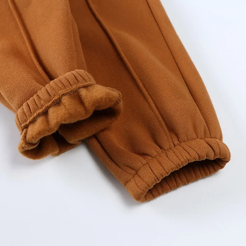 Autumn Winter Kids Hoodies Set Solid Color Sweatshirt Pants