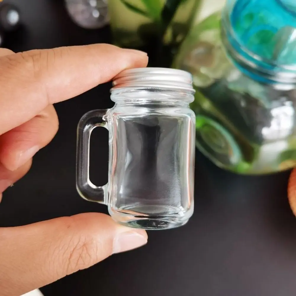 1Pcs Home Party Bar Mini Mason Jar Leakproof Vodka Spirits Storage Coffee Milk Juice Bottle 35ml with Lid Sealed Glass Bottle 3