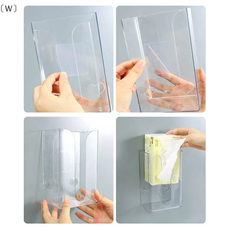 バW NakonW Badezimmer Wandmontierte selbstklebende Taschentuchbox Multifunktions-Aufbewahrungsbox für Papierhandtücher Tragbarer Taschentuchspenderhalter – Detail 10