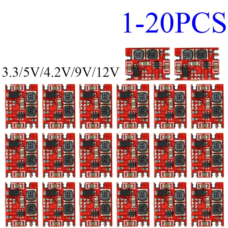 1-20PCS S09 DC-DC Automatic Buck Boost Power Module Step Up Down Board DC DC Input 3-15V Output 3.3V/5V Electronic DIY PCB 1