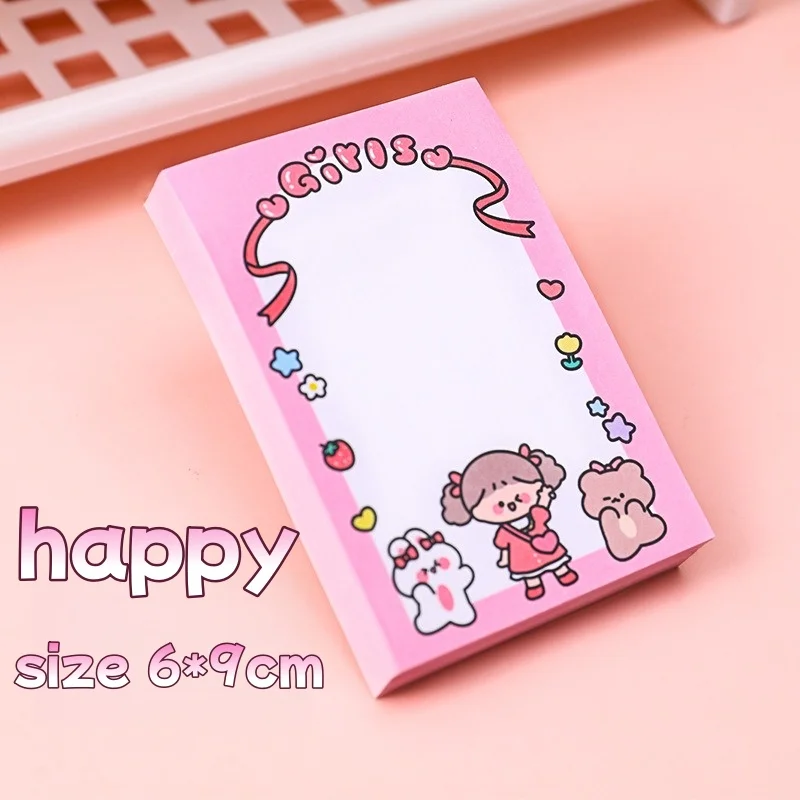 Cartoon Stationery Sticky Notes - Fun & Functional Self-Stick Message Pads