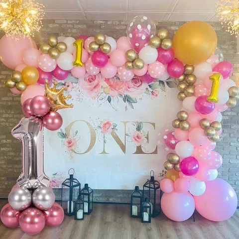 

32inch 1-3 Year Gold Number Foil Balloons Happy 1st Birthday Party Decorations Kids Baby Shower Helium Baloon Birthday Globos