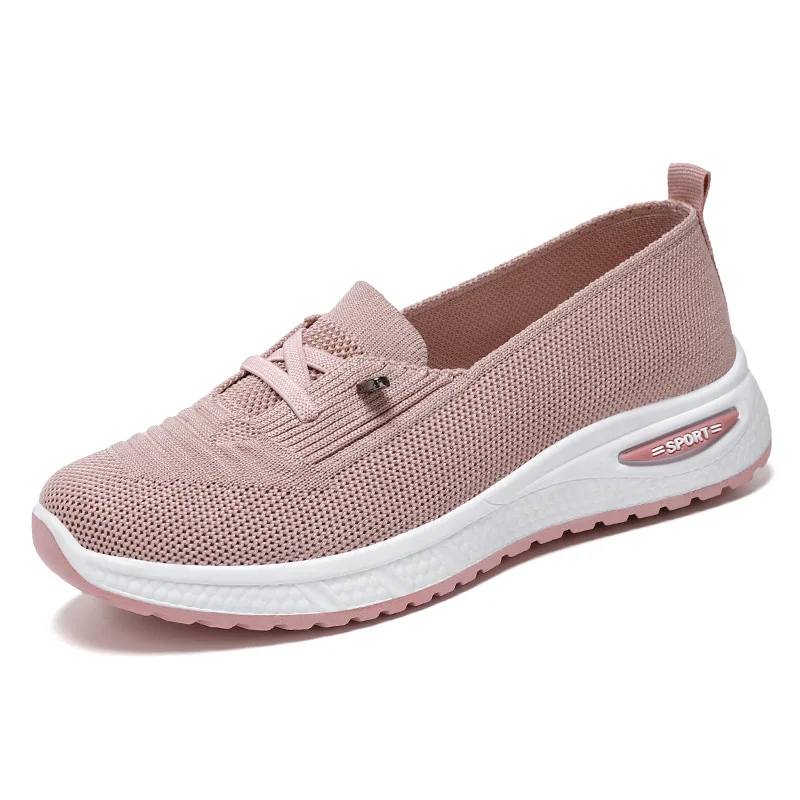 New Women's Casual Sneakers Summer Comfortable Breathable Flat Shoes Fashion Women Walking Soft Versatile Lace-Up Running Shoes