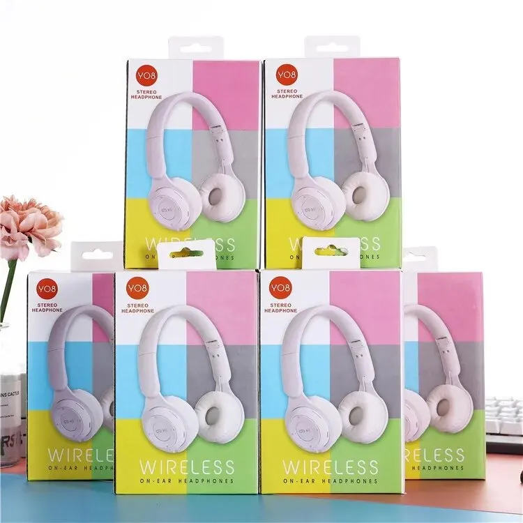 Y08 Headphone Bluetooth Headset Earphone Wireless Stereo Foldable Sport Gaming Macaron Headphones For Android IOS_voghion.com