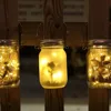 Portable Solar Lantern, Fairy Lights, Garden Ornament Outdoor Hanging Frosted TreeTable, Yard, Patio, Lawn, Glass Mason Jar Lamp 6
