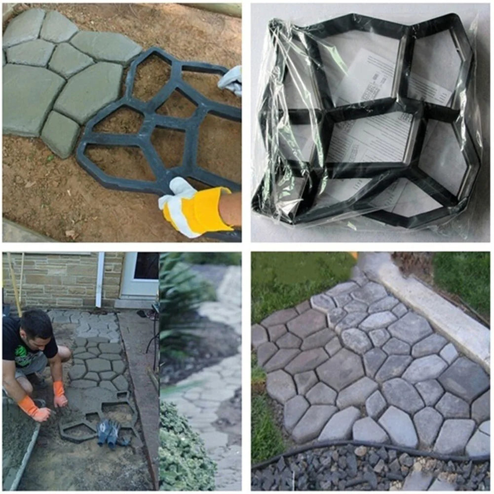 Garden Walk Pavement Mold DIY Manually Paving Cement Brick Stone Road Concrete Molds Path Maker Reusable concrete molds,garden path molds