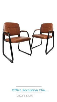 Description Picture 6 of itemOffice Guest Chair 3 Seats Upholstered Reception Bench 59.6" Faux Leather Lobby Waiting Room Chairs Alloy Steel Frame Wide